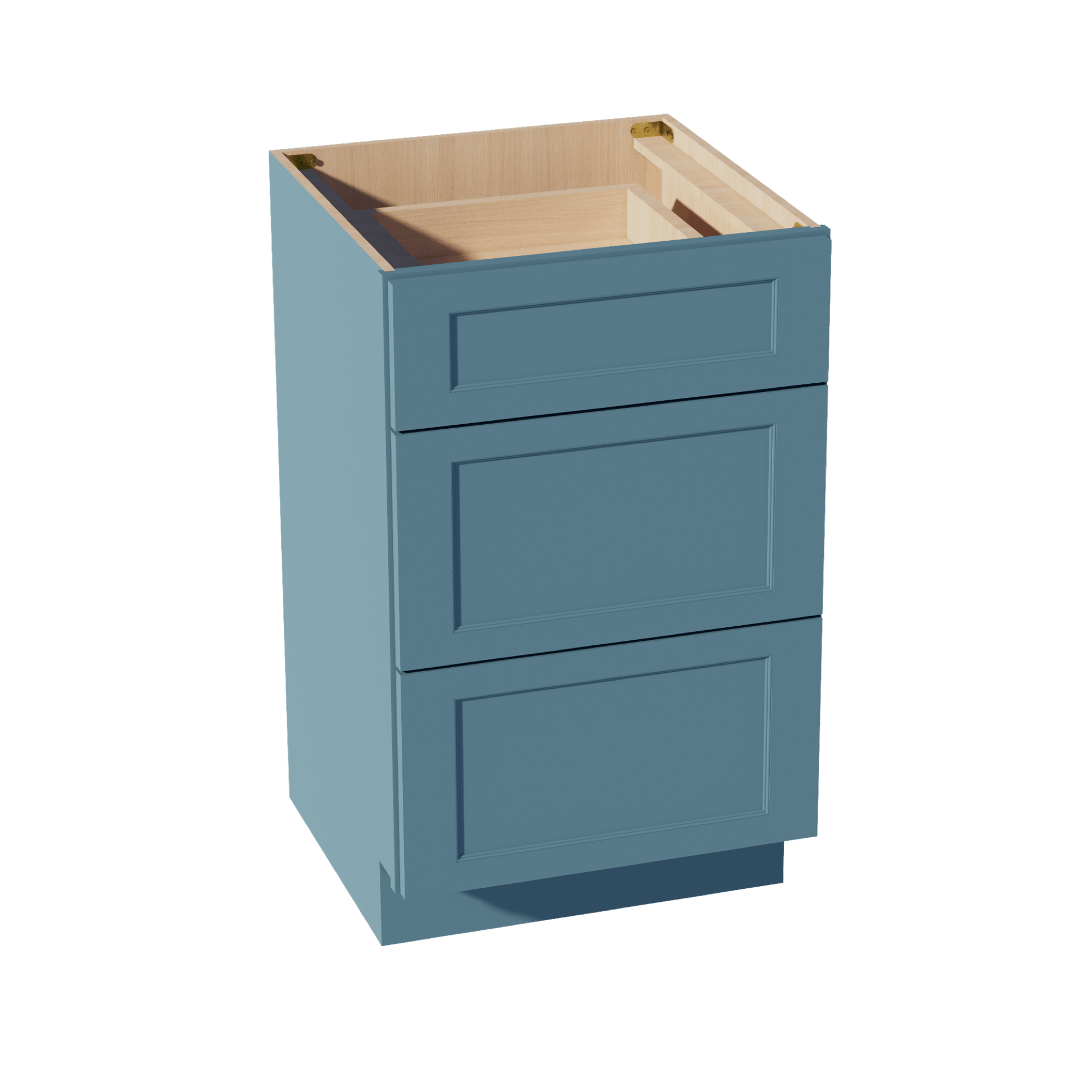 TG - VDB2121: Soft Green Shaker 21"W x 34 - 1/2"H x 21"D 3 Drawers Vanity Base Cabinets - NextCabinets