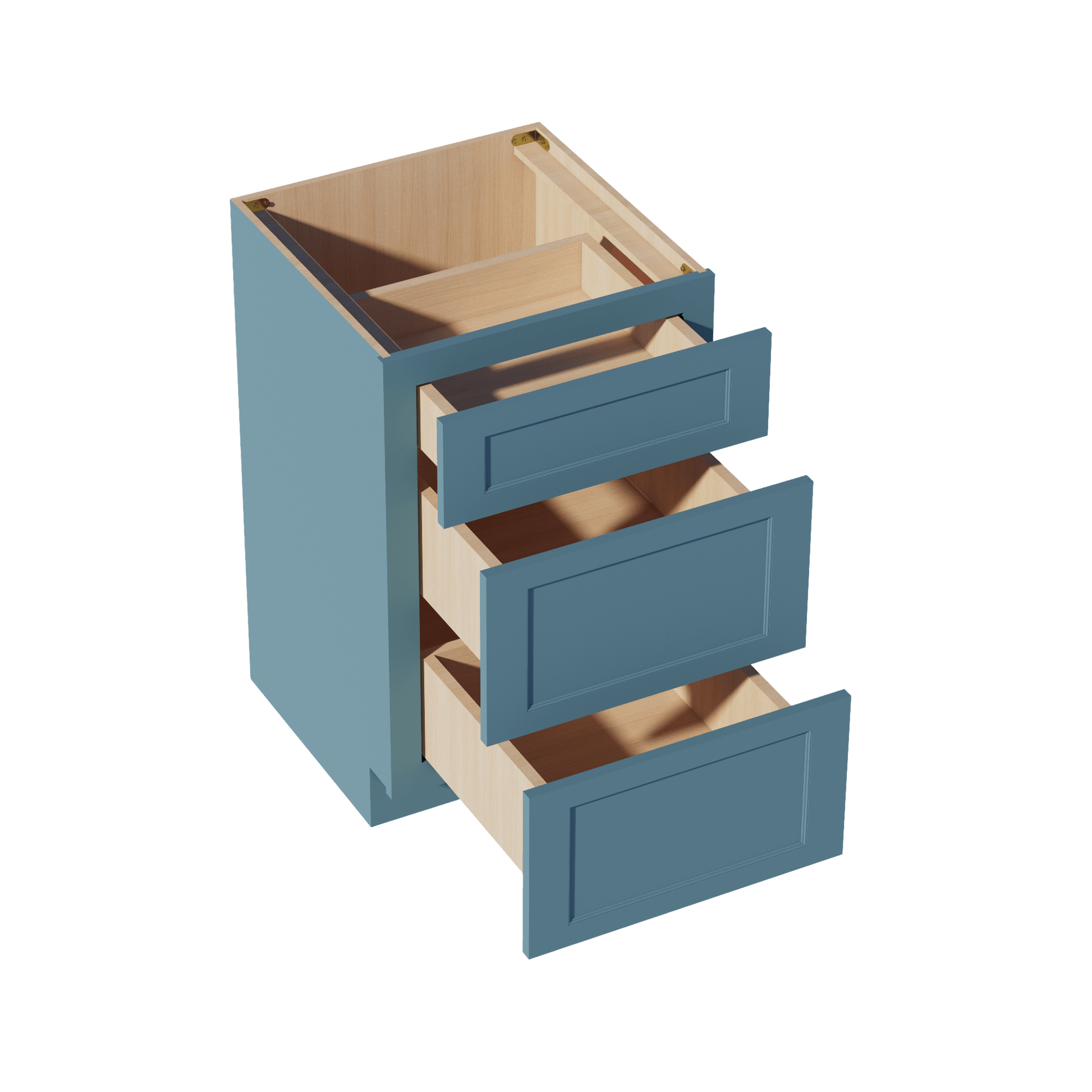 TG - VDB2121: Soft Green Shaker 21"W x 34 - 1/2"H x 21"D 3 Drawers Vanity Base Cabinets - NextCabinets