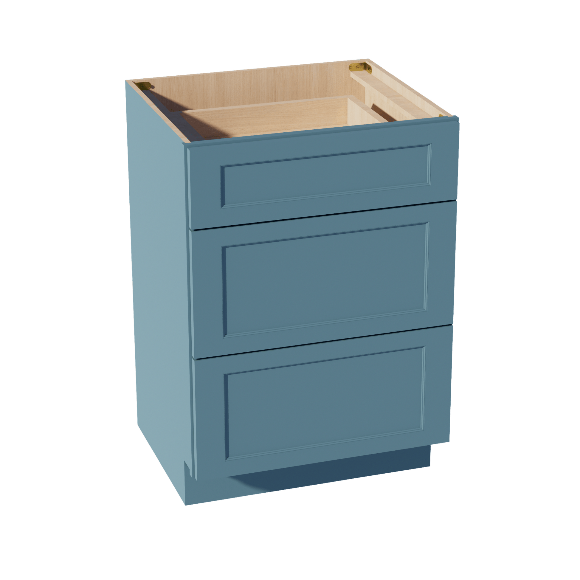 TG - VDB2421: Soft Green Shaker 24"W x 34 - 1/2"H x 21"D 3 Drawers Vanity Base Cabinets - NextCabinets