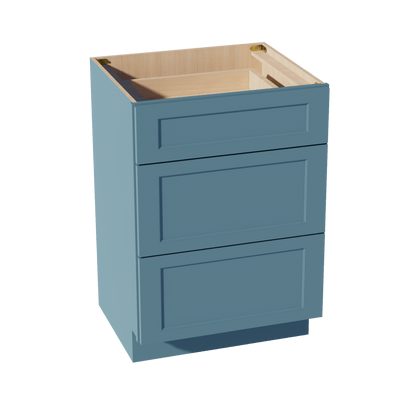 TG - VDB2421: Soft Green Shaker 24"W x 34 - 1/2"H x 21"D 3 Drawers Vanity Base Cabinets - NextCabinets