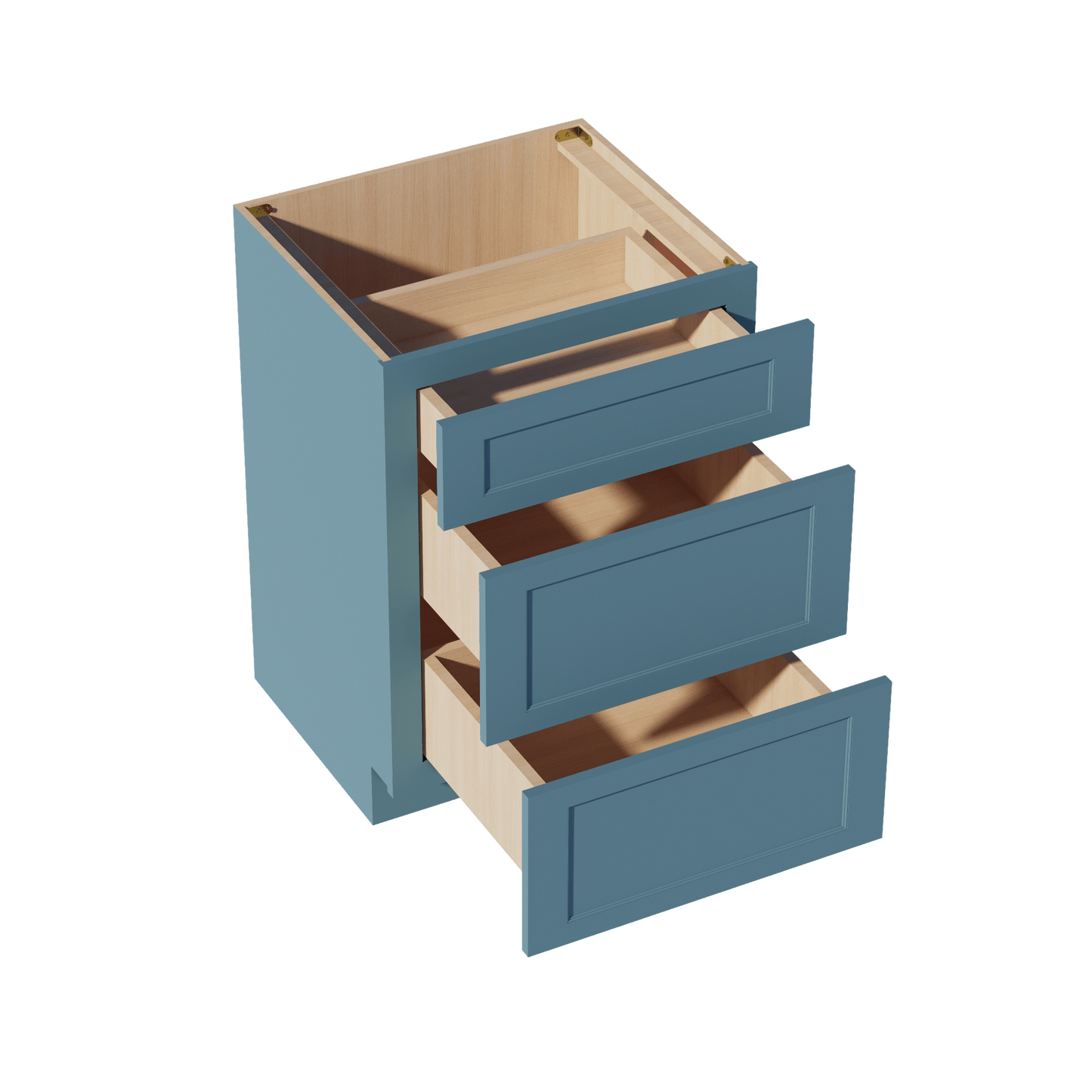 TG - VDB2421: Soft Green Shaker 24"W x 34 - 1/2"H x 21"D 3 Drawers Vanity Base Cabinets - NextCabinets