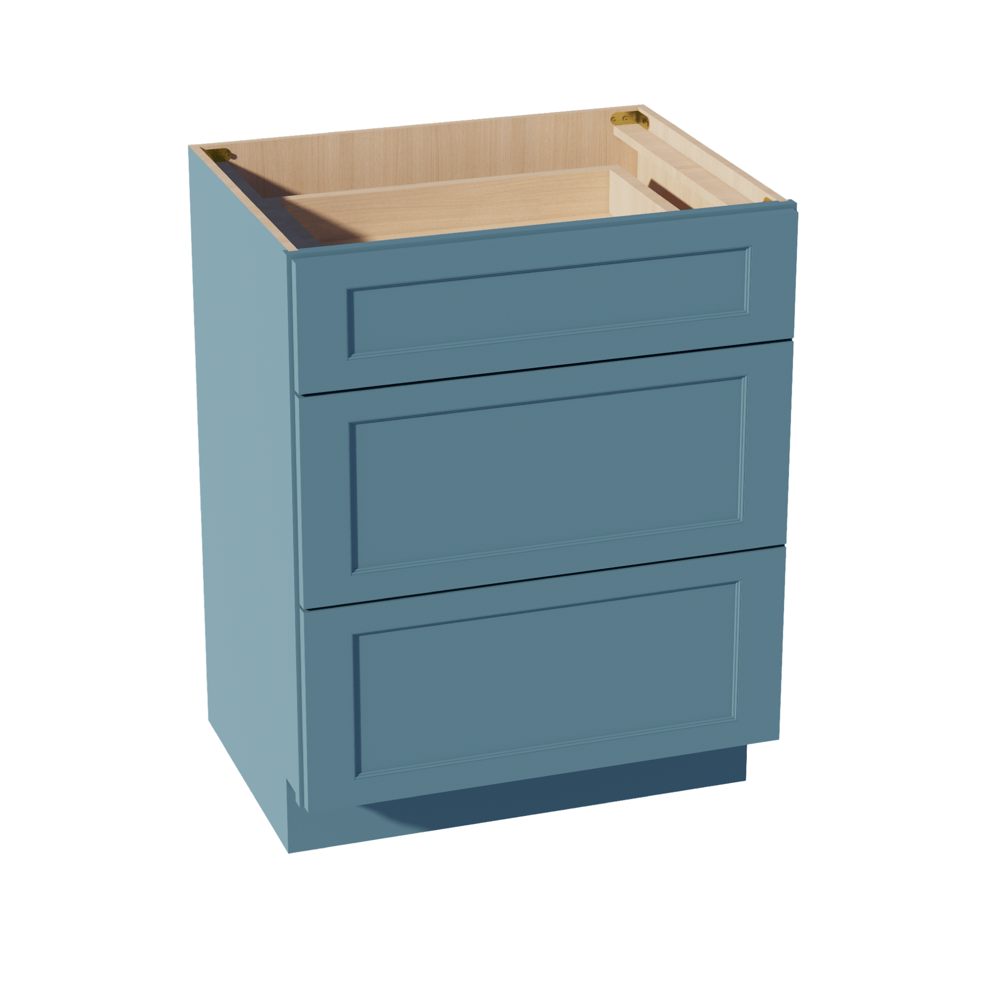 TG - VDB2721: Soft Green Shaker 27"W x 34 - 1/2"H x 21"D 3 Drawers Vanity Base Cabinets - NextCabinets