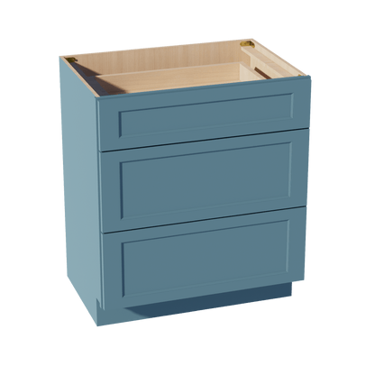 TG - VDB3021: Soft Green Shaker 30"W x 34 - 1/2"H x 21"D 3 Drawers Vanity Base Cabinets - NextCabinets