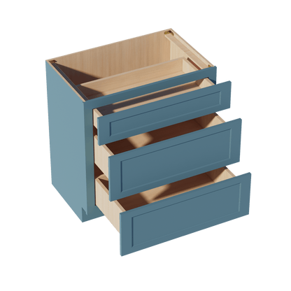 TG - VDB3321: Soft Green Shaker 33"W x 34 - 1/2"H x 21"D 3 Drawers Vanity Base Cabinets - NextCabinets