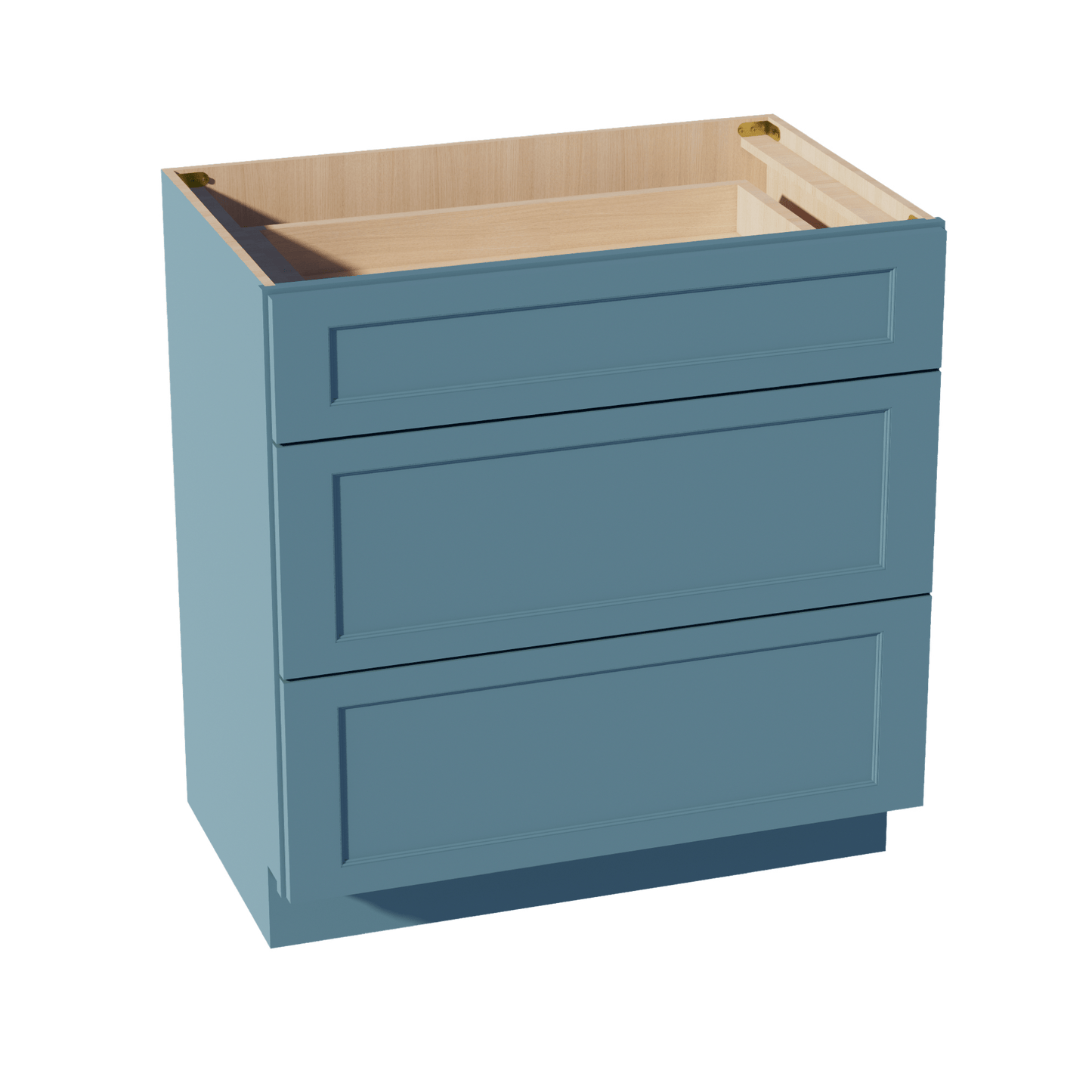 TG - VDB3321: Soft Green Shaker 33"W x 34 - 1/2"H x 21"D 3 Drawers Vanity Base Cabinets - NextCabinets
