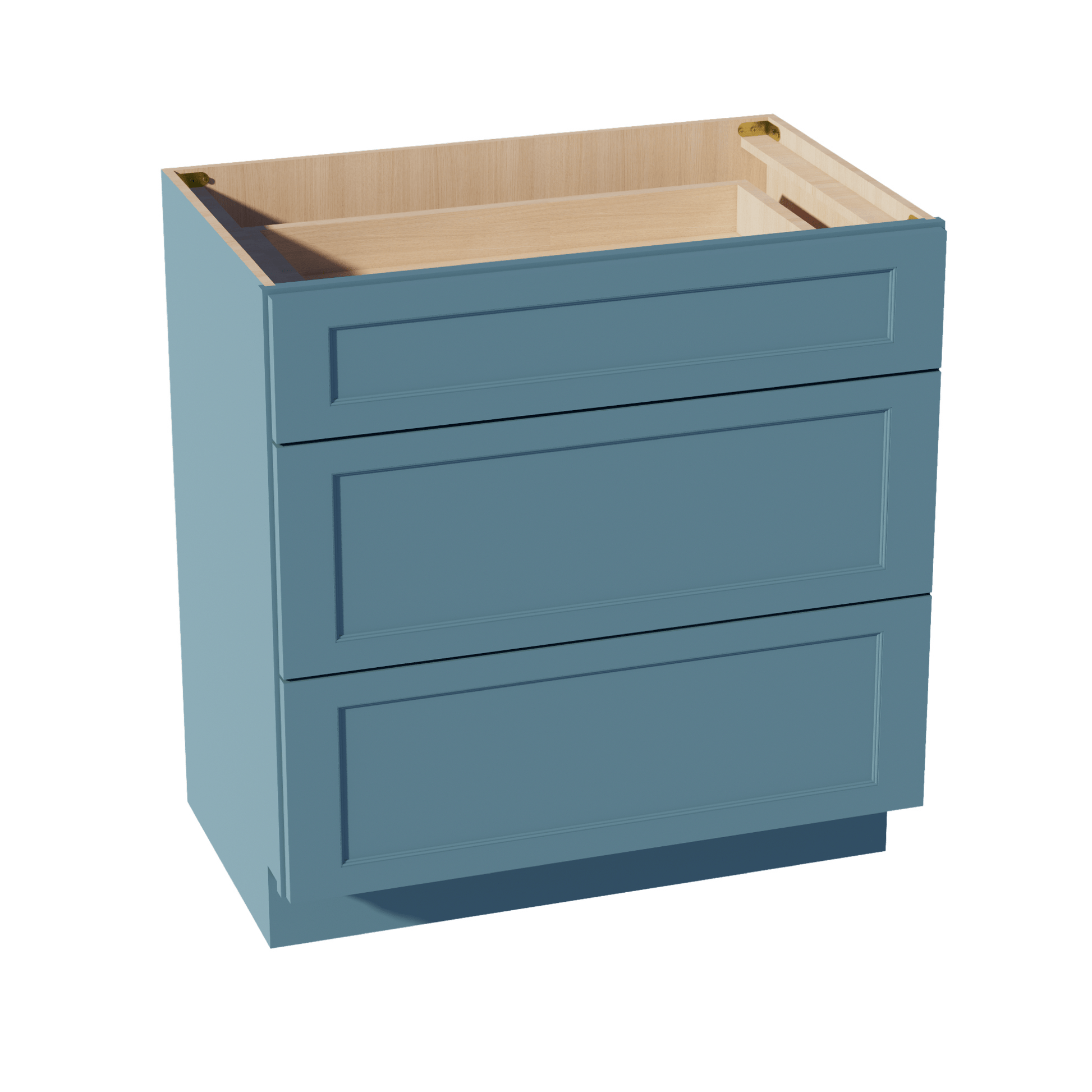 TG - VDB3321: Soft Green Shaker 33"W x 34 - 1/2"H x 21"D 3 Drawers Vanity Base Cabinets - NextCabinets