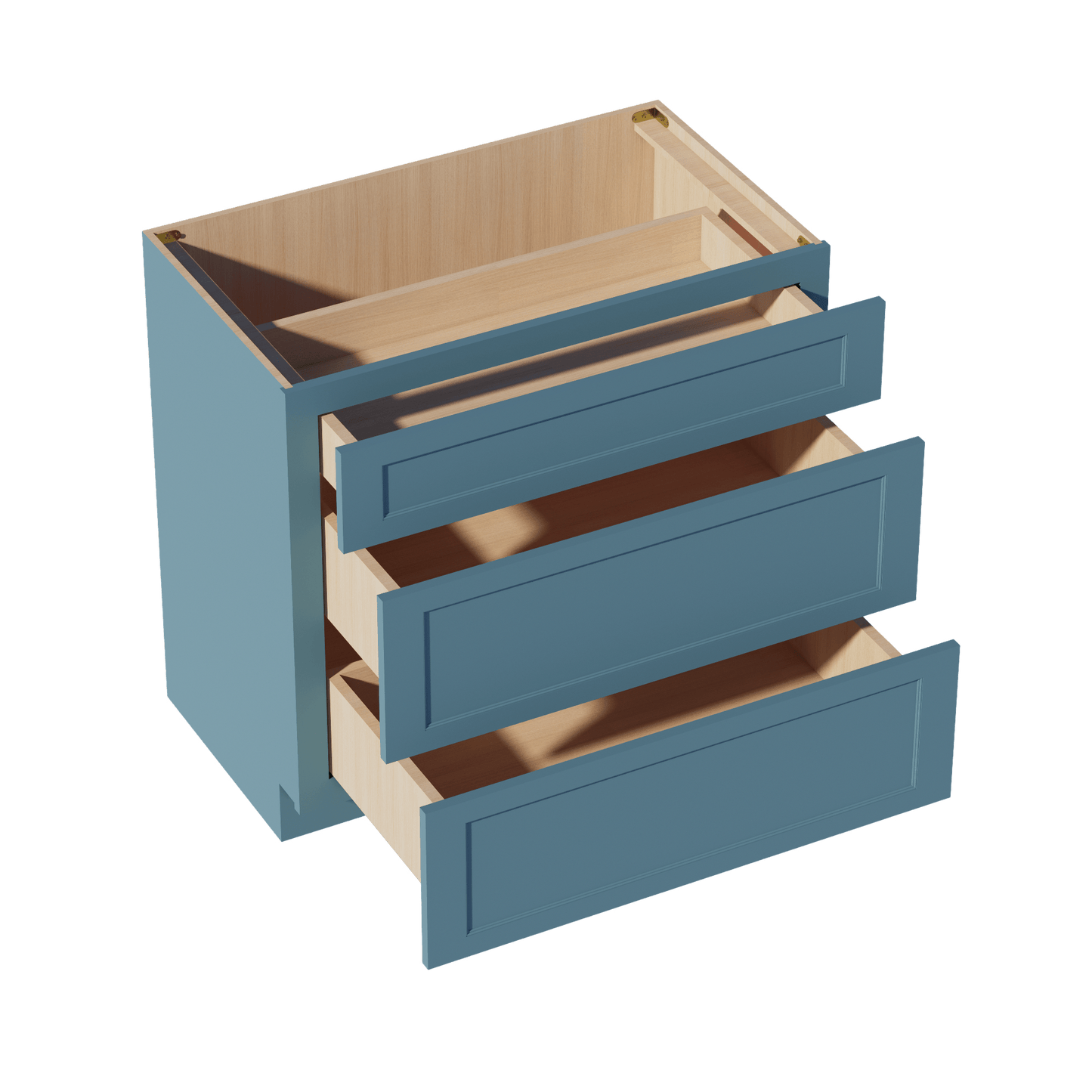 TG - VDB3621: Soft Green Shaker 36"W x 34 - 1/2"H x 21"D 3 Drawers Vanity Base Cabinets - NextCabinets