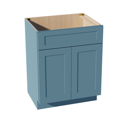 TG - VSB2721: Soft Green Shaker 27"W x 34 - 1/2"H x 21"D 2 Doors & 1 False Drawer Vanity Sink Base Cabinets - NextCabinets