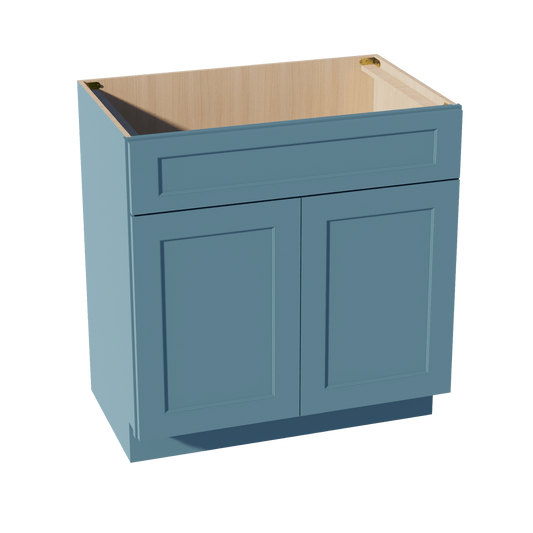 TG - VSB3321: Soft Green Shaker 33"W x 34 - 1/2"H x 21"D 2 Doors & 1 False Drawer Vanity Sink Base Cabinets - NextCabinets