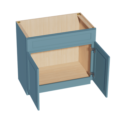 TG - VSB3621: Soft Green Shaker 36"W x 34 - 1/2"H x 21"D 2 Doors & 1 False Drawer Vanity Sink Base Cabinets - NextCabinets