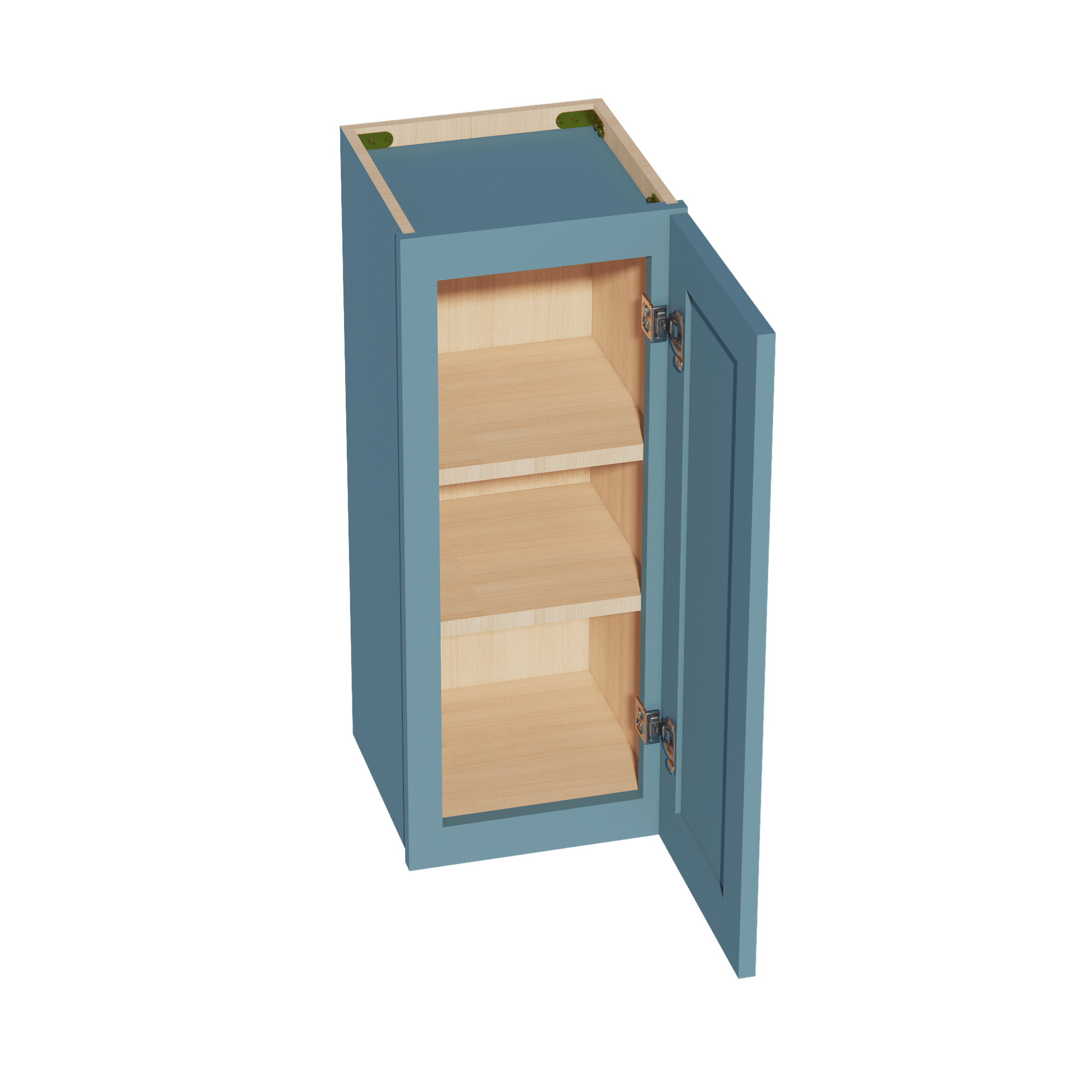 TG - W1230:: Soft Green Shaker 12"W x 30"H 1 Door & 2 Shelves Standard Wall Cabinet - NextCabinets