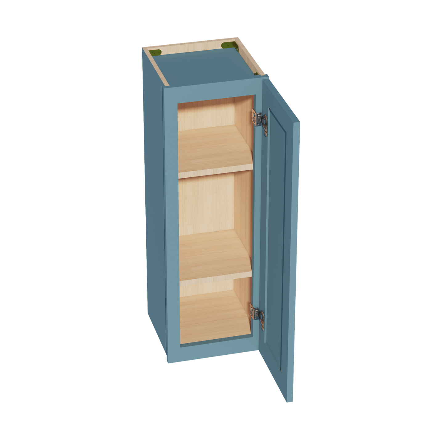 TG - W1236: Soft Green Shaker 12"W x 36"H 1 Door & 2 Shelves Standard Wall Cabinet - NextCabinets