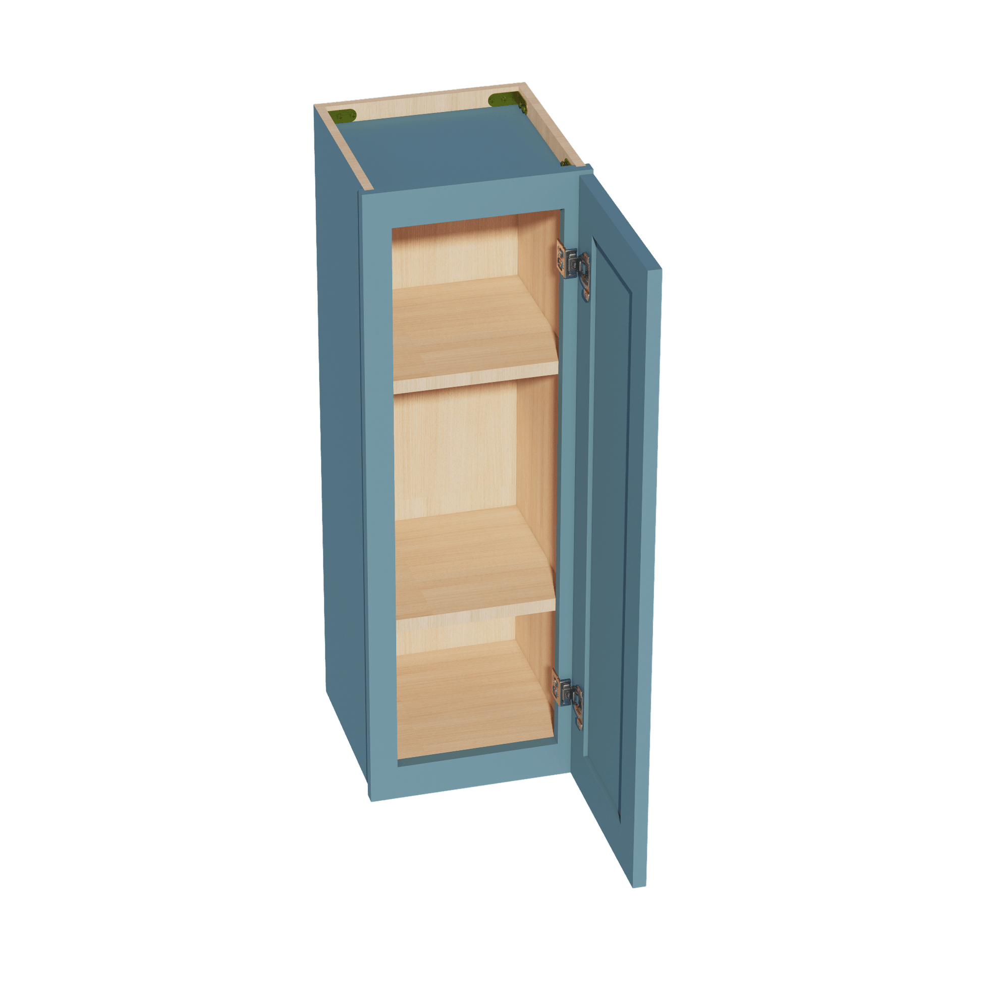 TG - W1236: Soft Green Shaker 12"W x 36"H 1 Door & 2 Shelves Standard Wall Cabinet - NextCabinets
