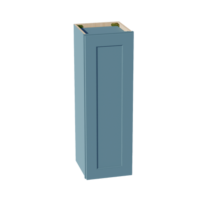 TG - W1236: Soft Green Shaker 12"W x 36"H 1 Door & 2 Shelves Standard Wall Cabinet - NextCabinets