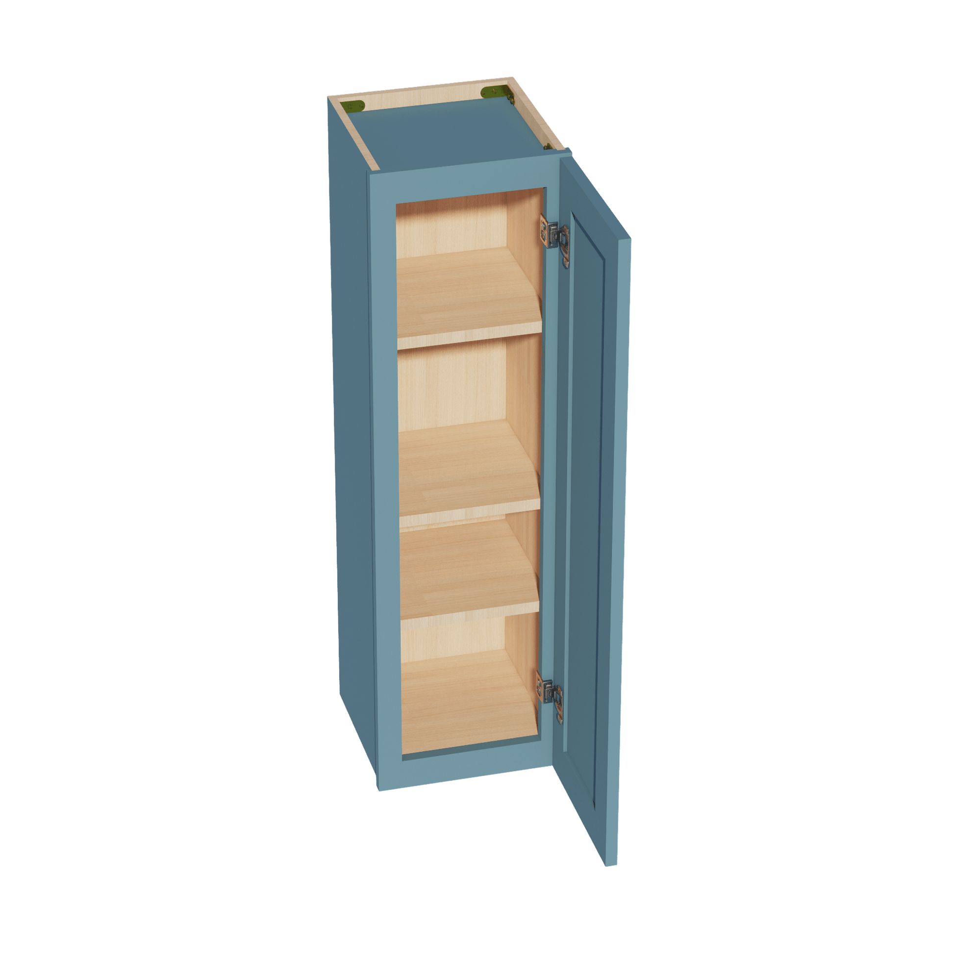 TG - W1242: Soft Green Shaker 12"W x 42"H 1 Door & 3 Shelves Standard Wall Cabinet - NextCabinets