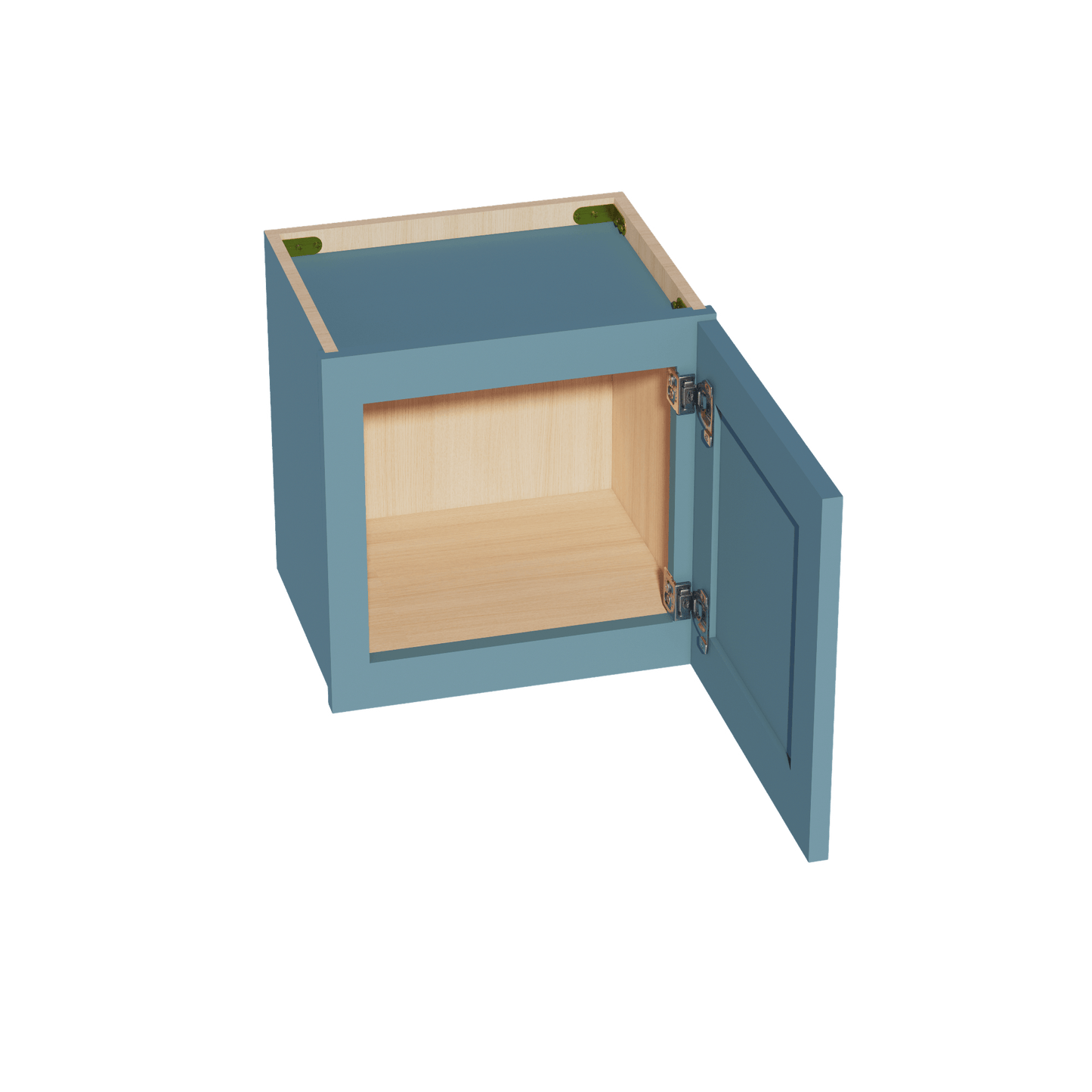 TG - W1515: Soft Green Shaker 15"W x 15"H 1 Door Standard Wall Bridge Cabinet - NextCabinets