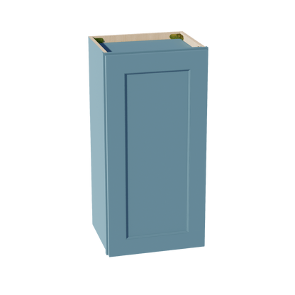 TG - W1530: Soft Green Shaker 15"W x 30"H 1 Door & 2 Shelves Standard Wall Cabinet - NextCabinets