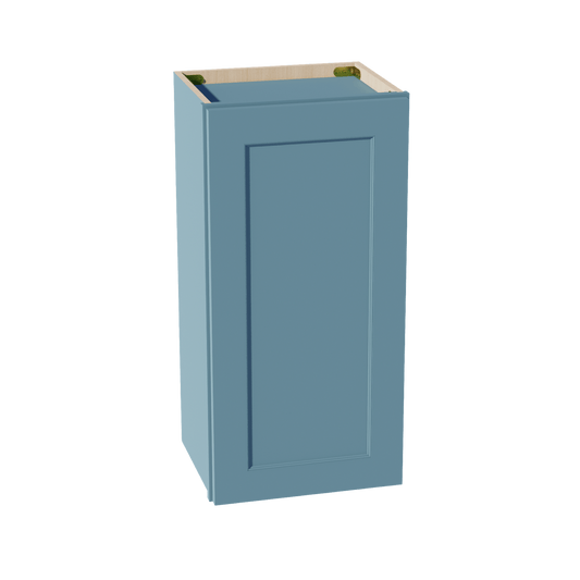 TG - W1530: Soft Green Shaker 15"W x 30"H 1 Door & 2 Shelves Standard Wall Cabinet - NextCabinets