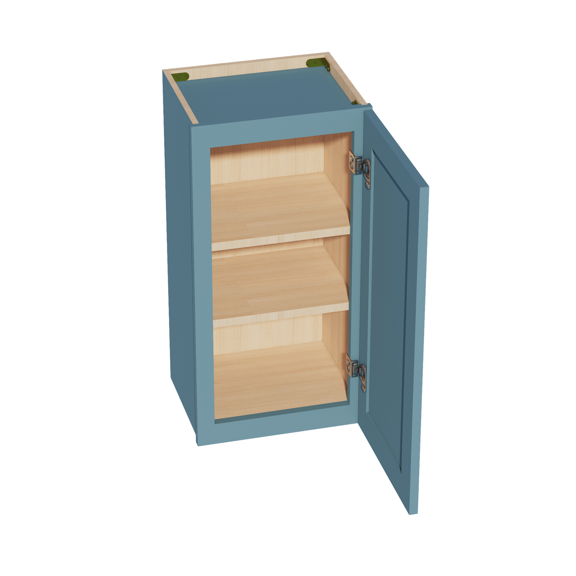 TG - W1530: Soft Green Shaker 15"W x 30"H 1 Door & 2 Shelves Standard Wall Cabinet - NextCabinets