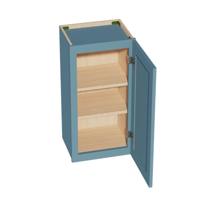 TG - W1530: Soft Green Shaker 15"W x 30"H 1 Door & 2 Shelves Standard Wall Cabinet - NextCabinets