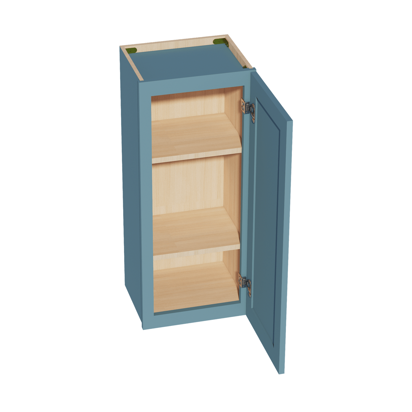 TG - W1536: Soft Green Shaker 15"W x 36"H 1 Door & 2 Shelves Standard Wall Cabinet - NextCabinets