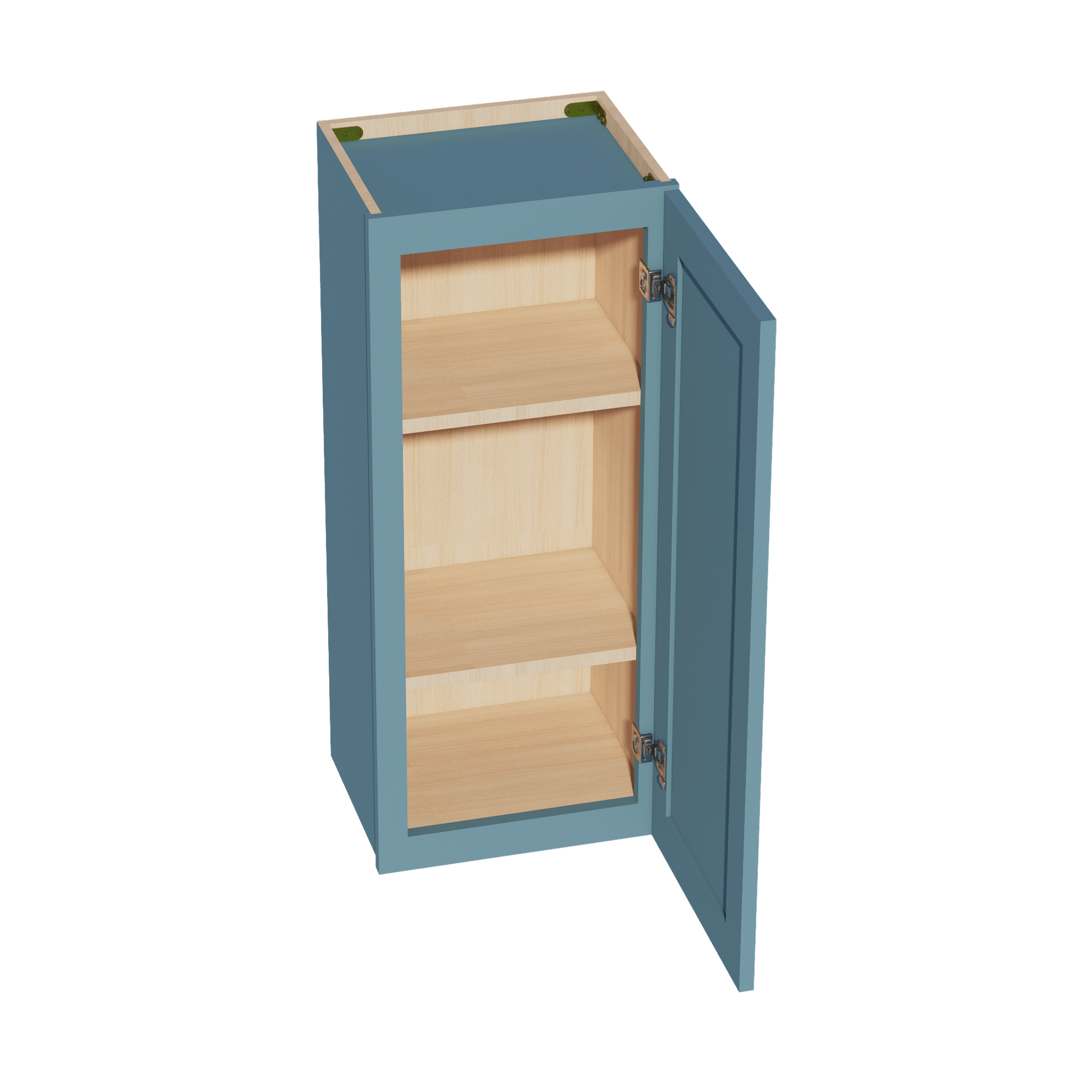 TG - W1536: Soft Green Shaker 15"W x 36"H 1 Door & 2 Shelves Standard Wall Cabinet - NextCabinets