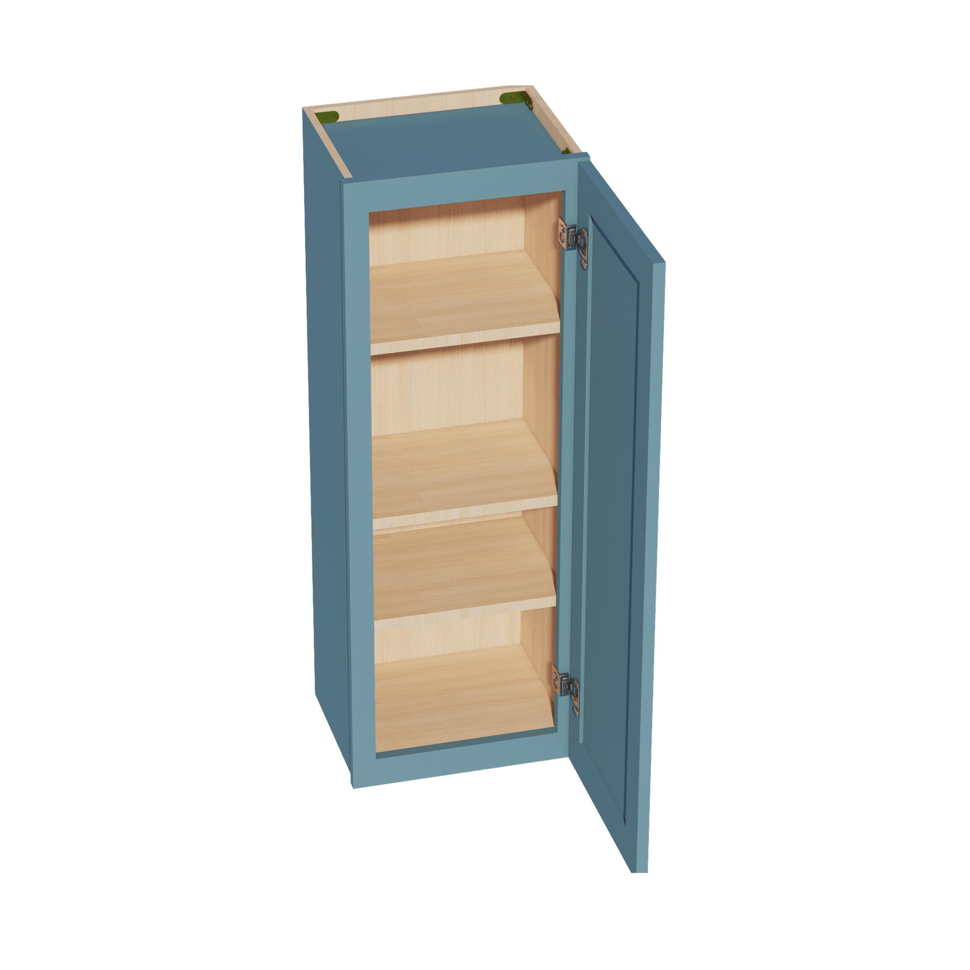 TG - W1542: Soft Green Shaker 15"W x 42"H 1 Door & 3 Shelves Standard Wall Cabinet - NextCabinets