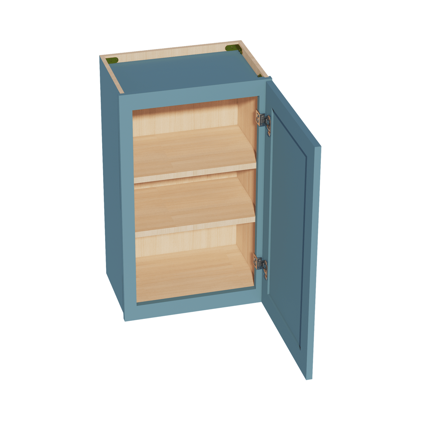 TG - W1830: Soft Green Shaker 18"W x 30"H 1 Door & 2 Shelves Standard Wall Cabinet - NextCabinets