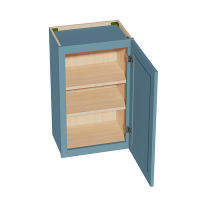 TG - W1830: Soft Green Shaker 18"W x 30"H 1 Door & 2 Shelves Standard Wall Cabinet - NextCabinets