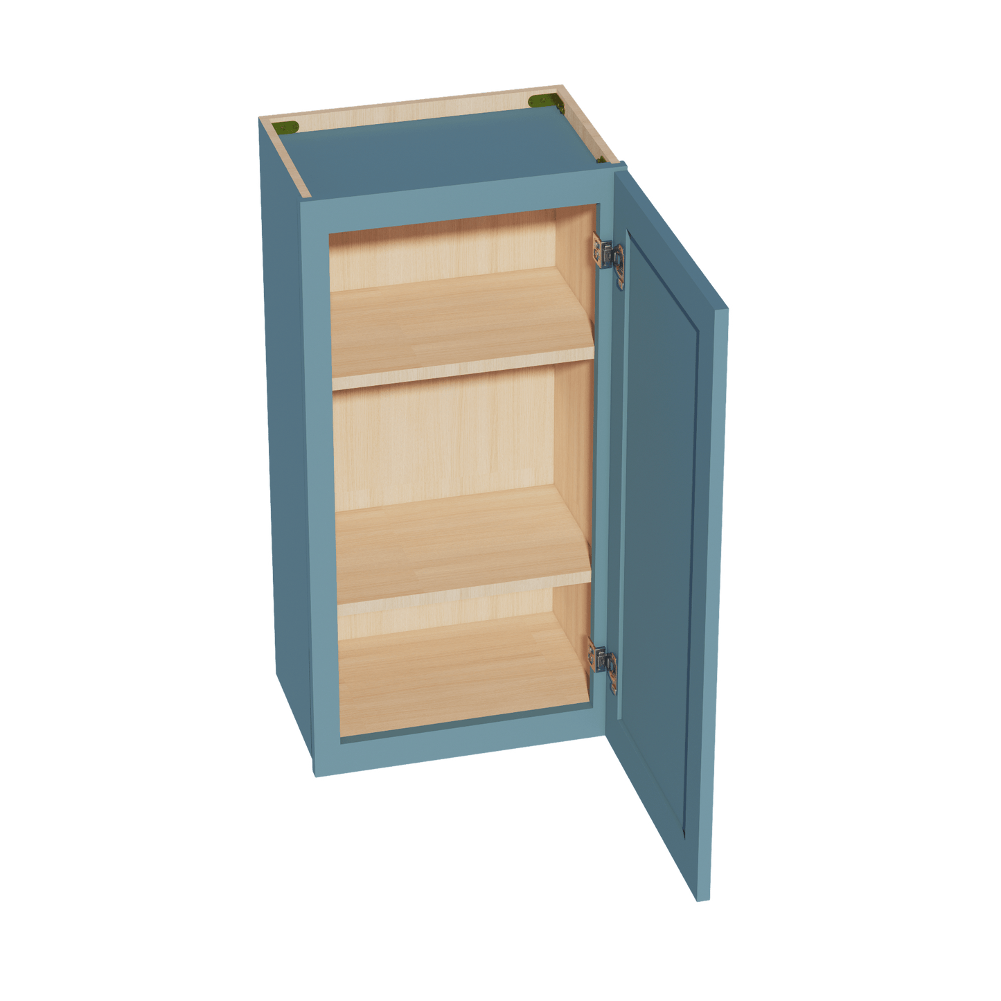 TG - W1836: Soft Green Shaker 18"W x 36"H 1 Door & 2 Shelves Standard Wall Cabinet - NextCabinets