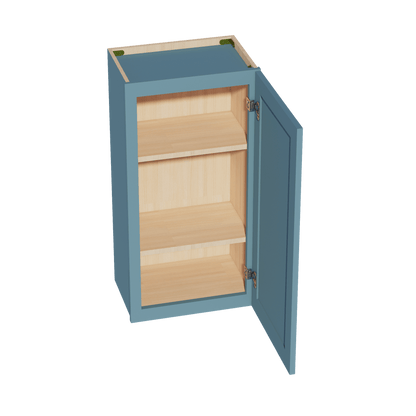 TG - W1836: Soft Green Shaker 18"W x 36"H 1 Door & 2 Shelves Standard Wall Cabinet - NextCabinets