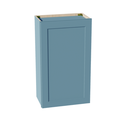 TG - W2136: Soft Green Shaker 21"W x 36"H 1 Door & 2 Shelves Standard Wall Cabinet - NextCabinets