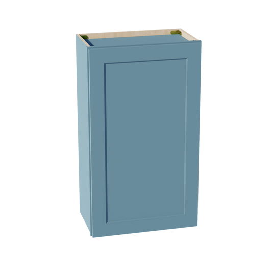 TG - W2136: Soft Green Shaker 21"W x 36"H 1 Door & 2 Shelves Standard Wall Cabinet - NextCabinets