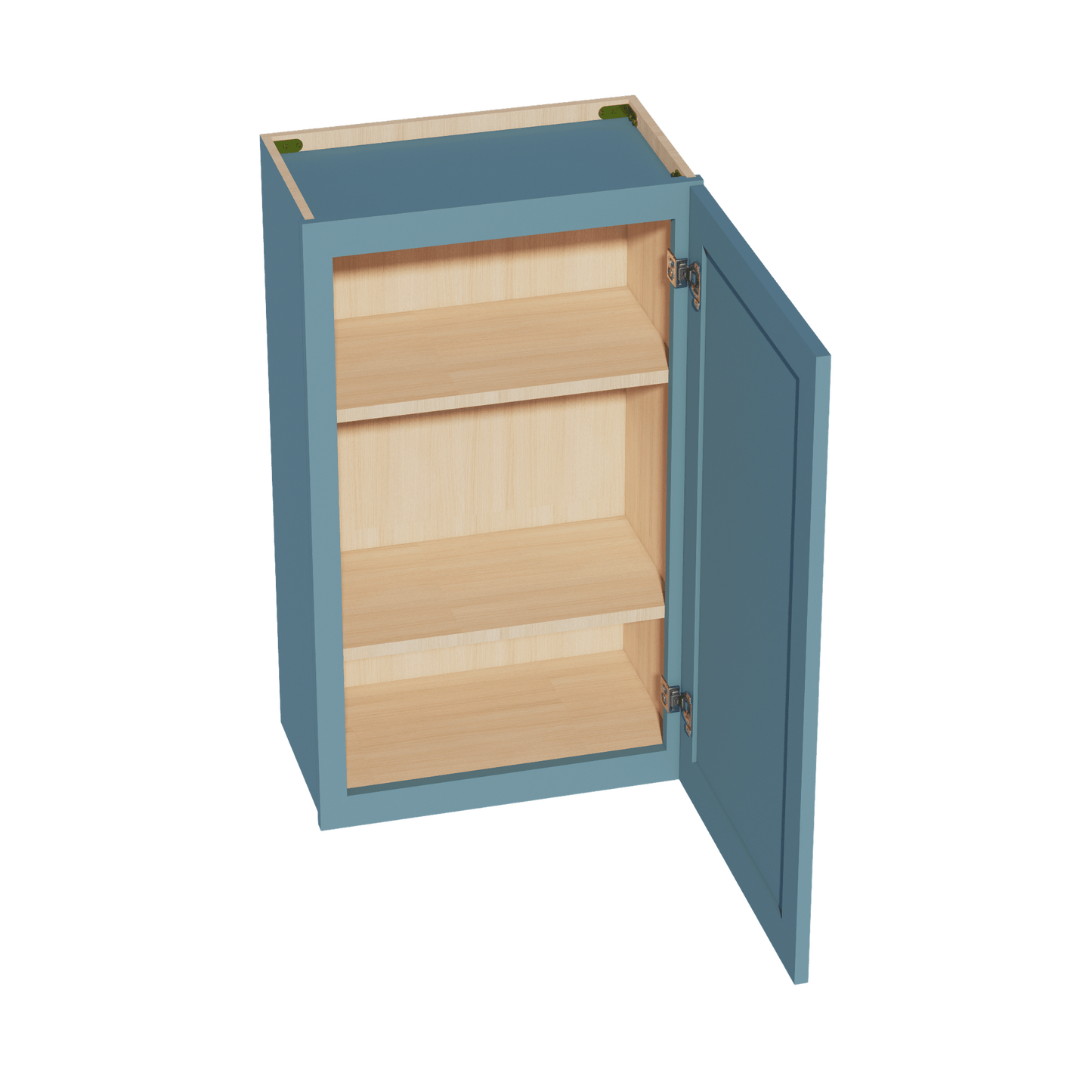 TG - W2136: Soft Green Shaker 21"W x 36"H 1 Door & 2 Shelves Standard Wall Cabinet - NextCabinets