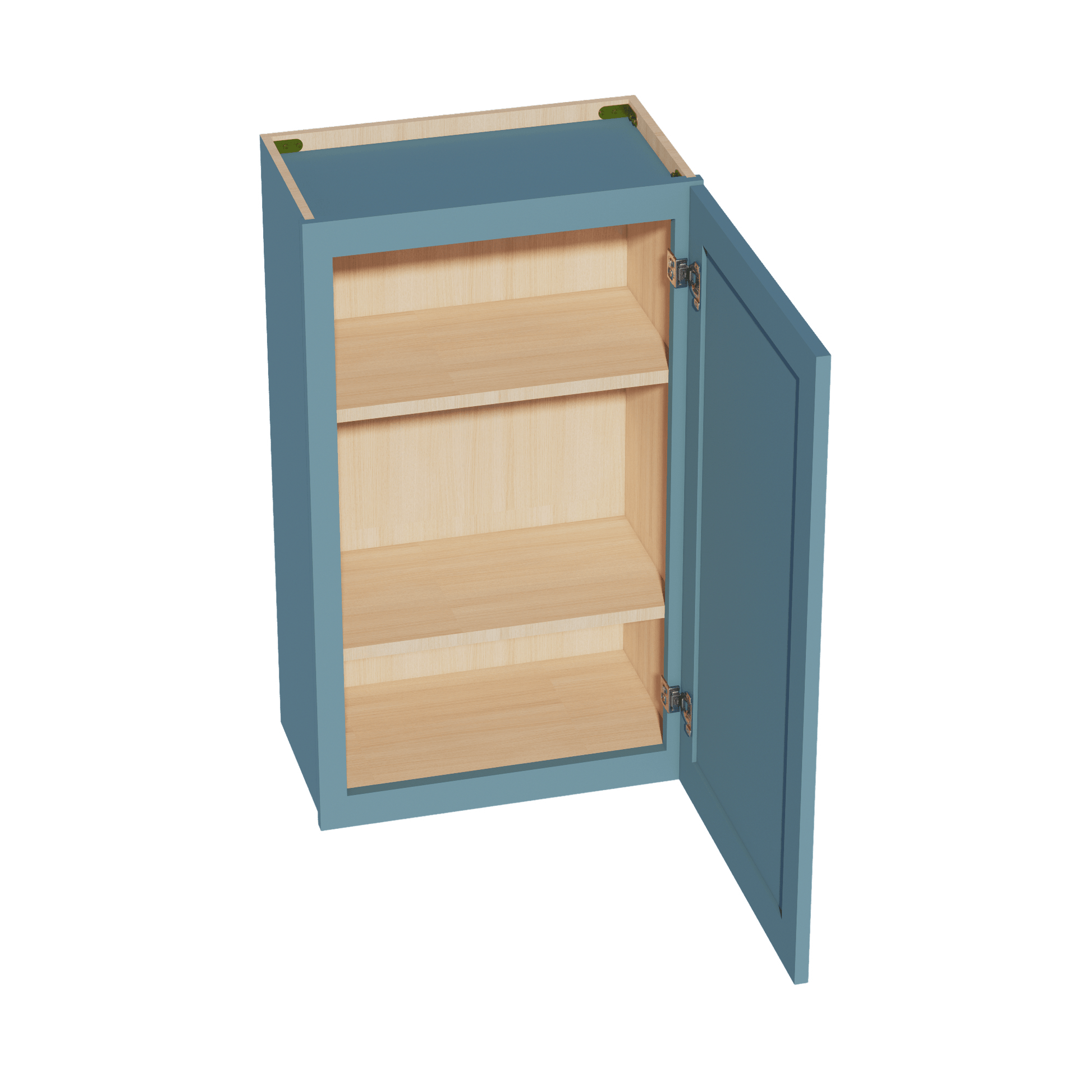 TG - W2136: Soft Green Shaker 21"W x 36"H 1 Door & 2 Shelves Standard Wall Cabinet - NextCabinets