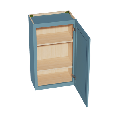 TG - W2136: Soft Green Shaker 21"W x 36"H 1 Door & 2 Shelves Standard Wall Cabinet - NextCabinets