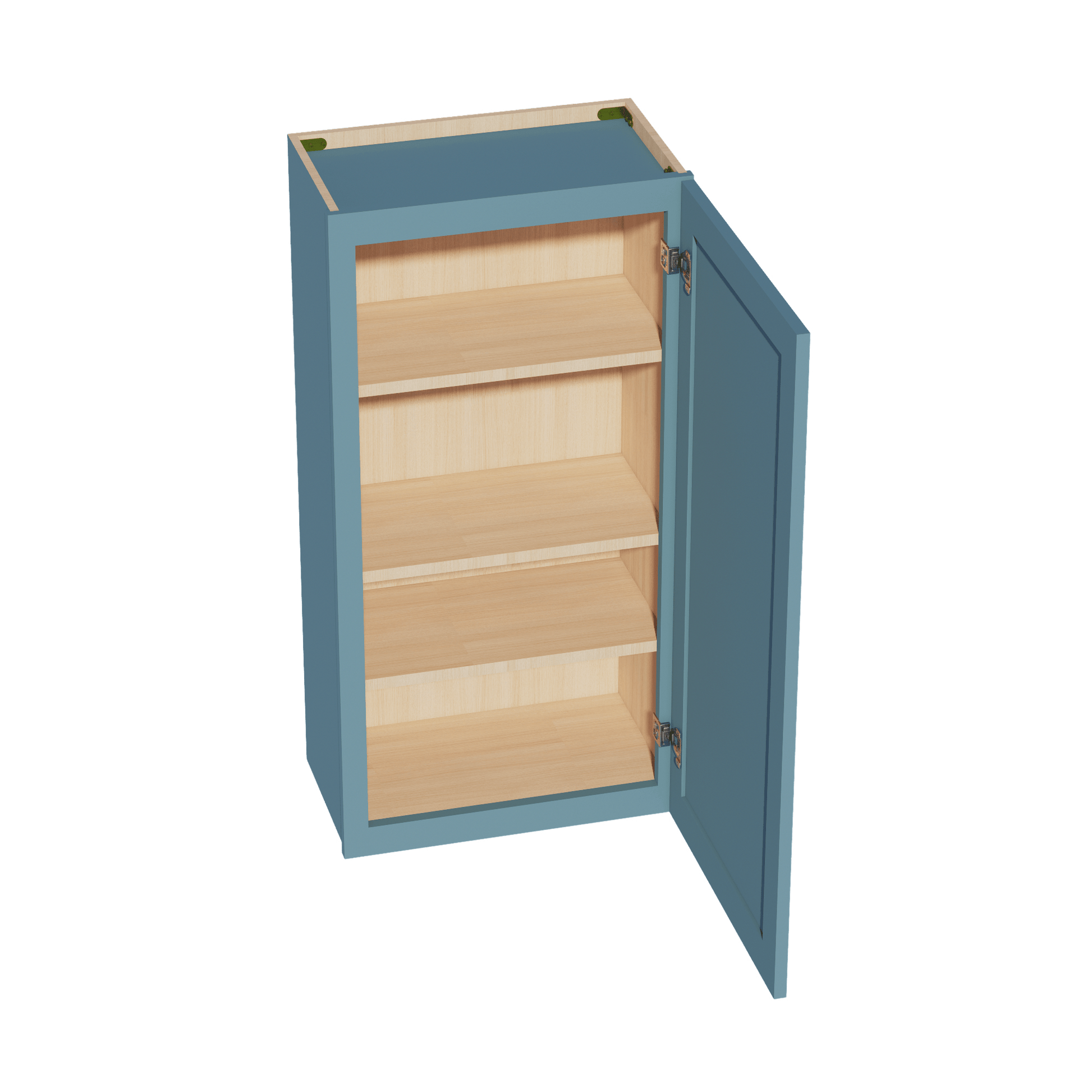 TG - W2142: Soft Green Shaker 21"W x 42"H 1 Door & 3 Shelves Standard Wall Cabinet - NextCabinets