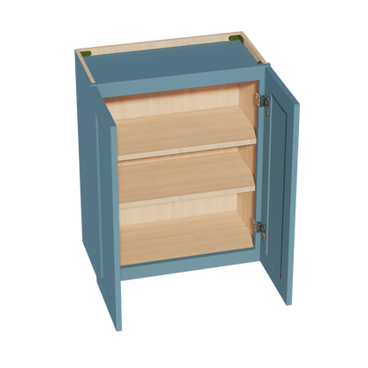 TG - W2430: Soft Green Shaker 24"W x 30"H 2 Doors & 2 Shelves Standard Wall Cabinet - NextCabinets