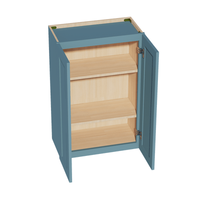 TG - W2436: Soft Green Shaker 24"W x 36"H 2 Doors & 2 Shelves Standard Wall Cabinet - NextCabinets