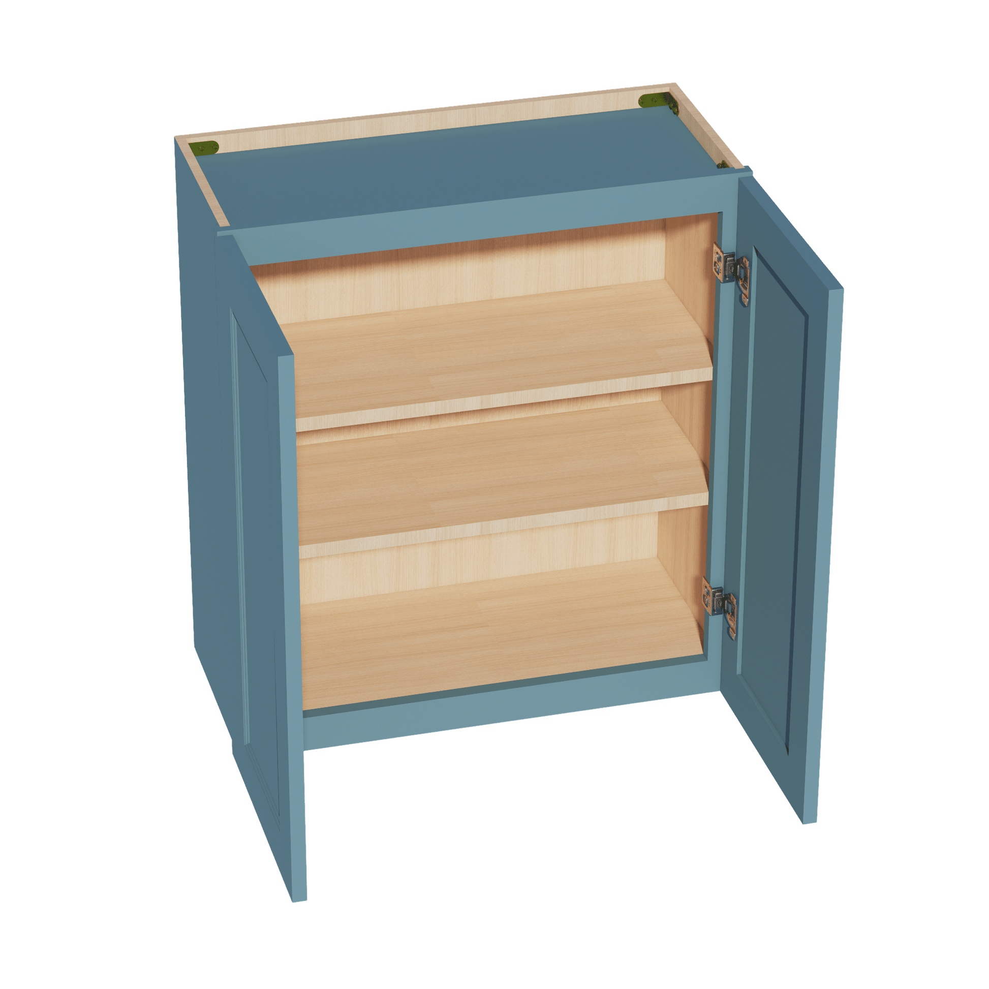 TG - W2730: Soft Green Shaker 27"W x 30"H 2 Doors & 2 Shelves Standard Wall Cabinet - NextCabinets