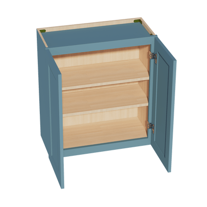 TG - W2730: Soft Green Shaker 27"W x 30"H 2 Doors & 2 Shelves Standard Wall Cabinet - NextCabinets