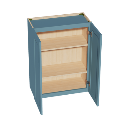 TG - W2736: Soft Green Shaker 27"W x 36"H 2 Doors & 2 Shelves Standard Wall Cabinet - NextCabinets