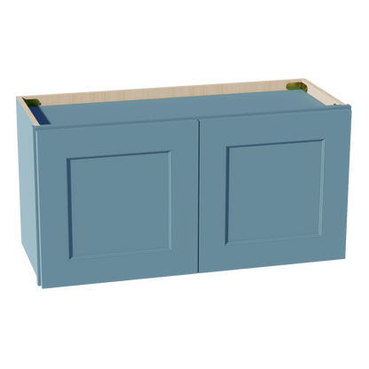 TG - W3015: Soft Green Shaker 30"W x 15"H 2 Doors Standard Wall Bridge Cabinet - NextCabinets