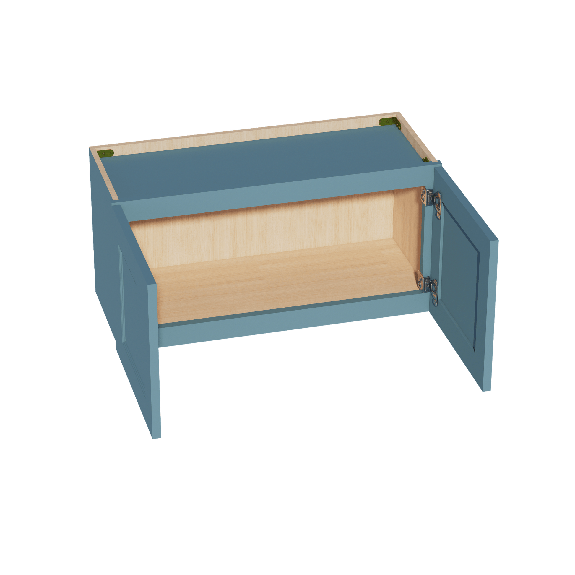 TG - W3015: Soft Green Shaker 30"W x 15"H 2 Doors Standard Wall Bridge Cabinet - NextCabinets