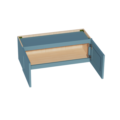 TG - W3312: Soft Green Shaker 33"W x 12"H 2 Doors Standard Wall Bridge Cabinet - NextCabinets