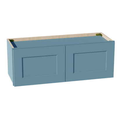 TG - W3312: Soft Green Shaker 33"W x 12"H 2 Doors Standard Wall Bridge Cabinet - NextCabinets