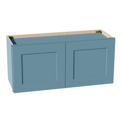 TG - W3315: Soft Green Shaker 33"W x 15"H 2 Doors Standard Wall Bridge Cabinet - NextCabinets