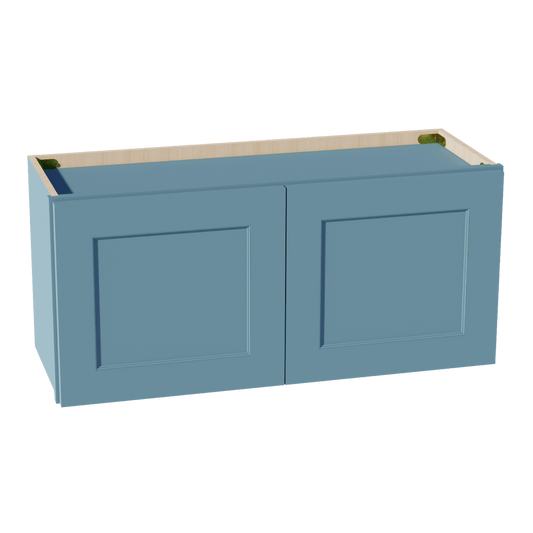 TG - W3315: Soft Green Shaker 33"W x 15"H 2 Doors Standard Wall Bridge Cabinet - NextCabinets