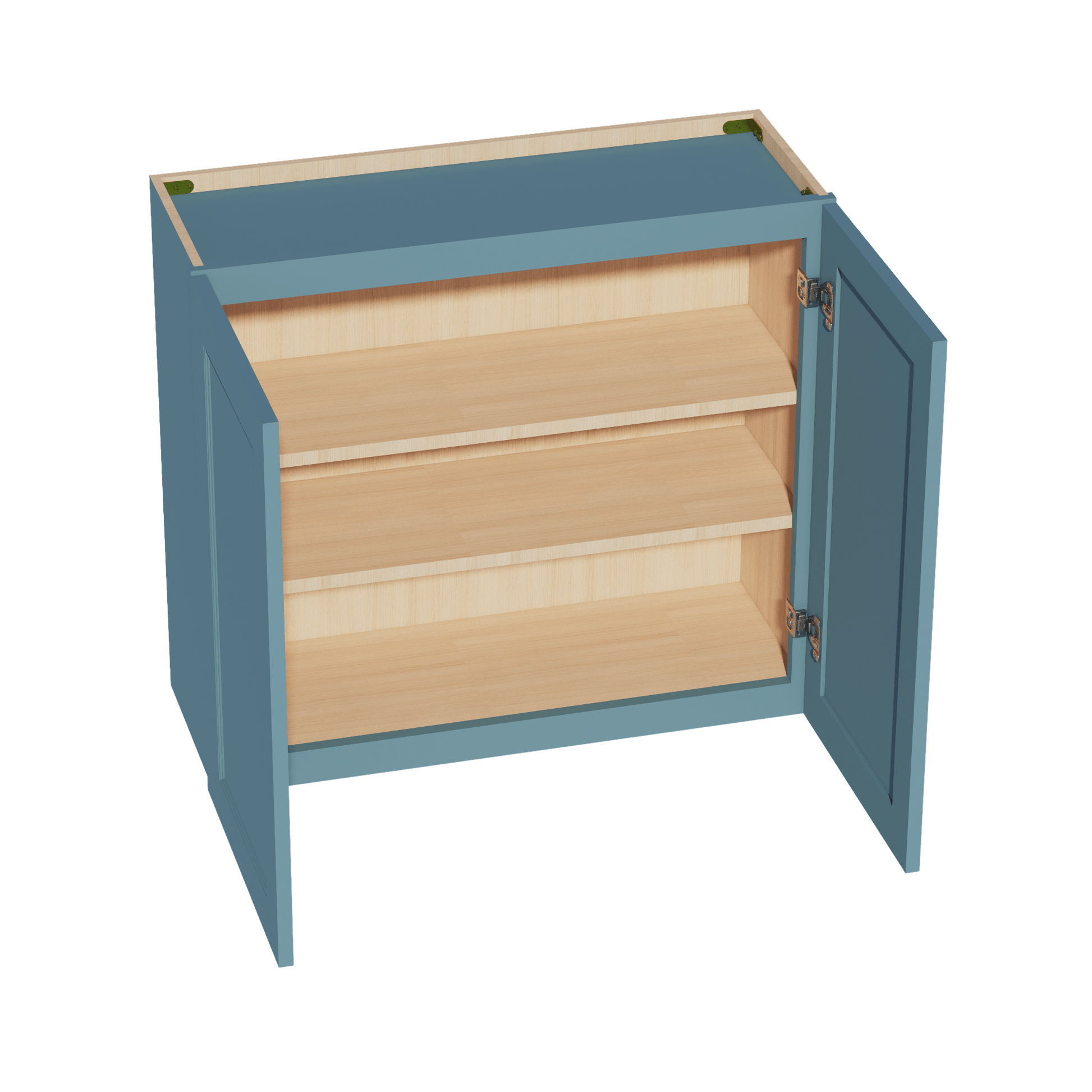 TG - W3330: Soft Green Shaker 33"W x 30"H 2 Doors & 2 Shelves Standard Wall Cabinet - NextCabinets