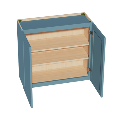 TG - W3330: Soft Green Shaker 33"W x 30"H 2 Doors & 2 Shelves Standard Wall Cabinet - NextCabinets